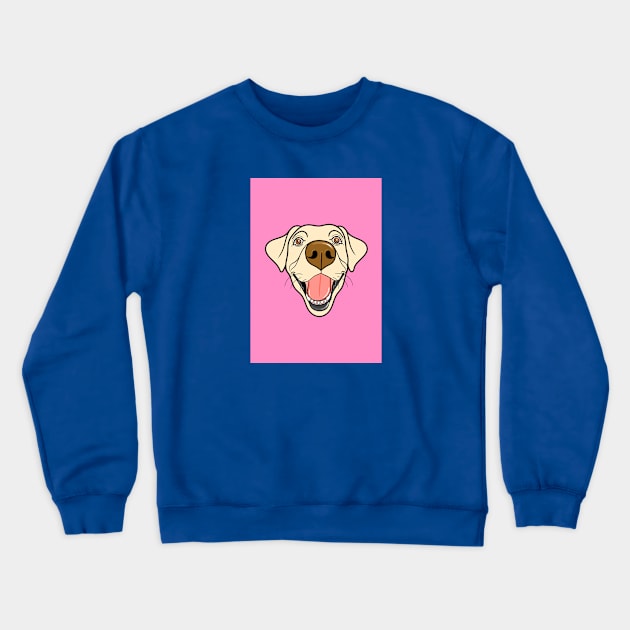 Laughing Golden Labrador Portrait Crewneck Sweatshirt by AdamRegester